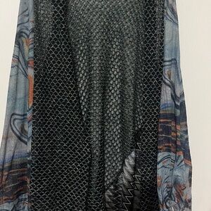 XXL sleeveless kimono by This/That in blues/black/gray